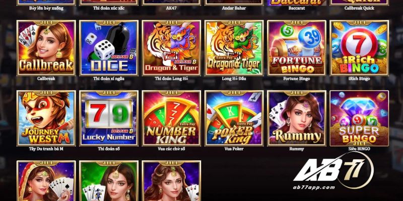 Cung cấp hơn 50+ game bài khác nhau tại sảnh JILI