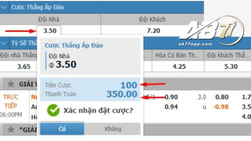 Kèo cược thắng áp đảo trên bảng kèo nhà cái 