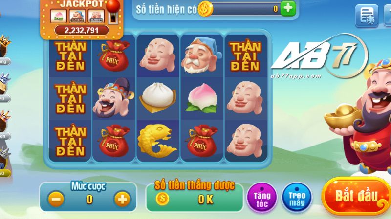 quay trong game Slot Thần Tài Đến